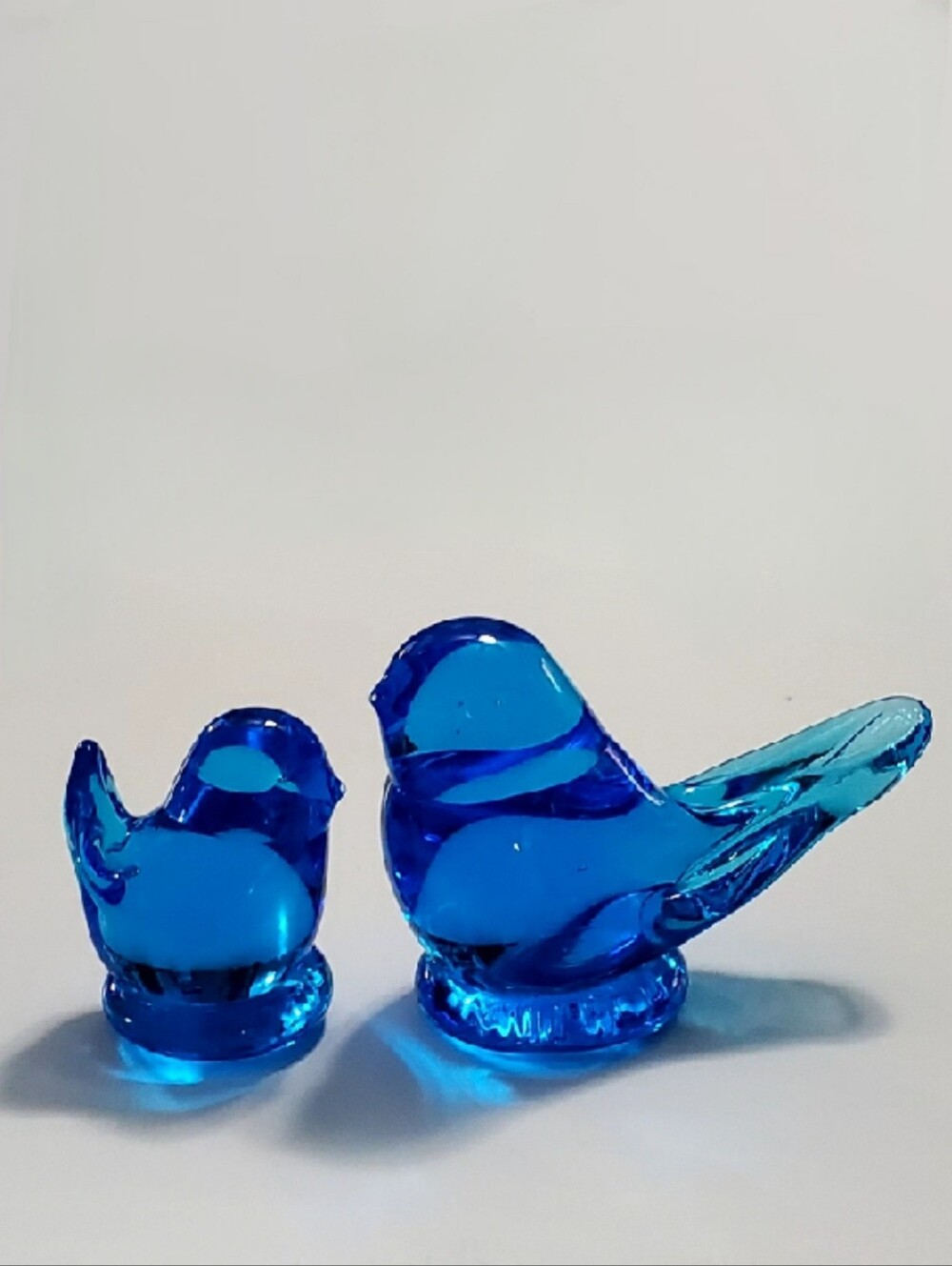 1990 Bluebirds Of Happiness Glass Art Sculptures by Leo Ward - Picture 9 of 12